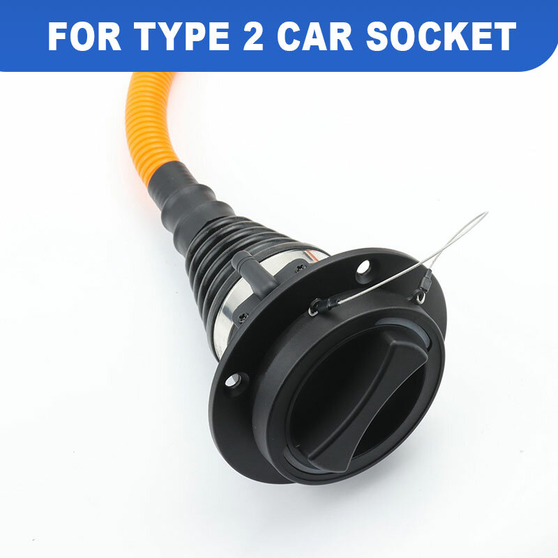 16A 32A tipe 2 soket jantan dengan kabel 0.5M/1M pengisi daya samping mobil elektrik IEC 62196 soket tipe 2 soket pengisi daya EV 3 fase