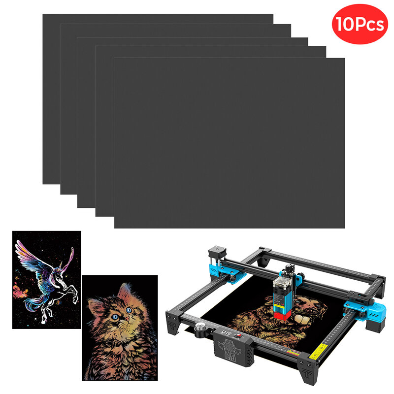 Gravador A Laser Cor Mágica, Arco-íris Scratch Art Paper Card Set, Cor Aleatória para Gravação A Laser, TTS-55, DIY Desenho Presente