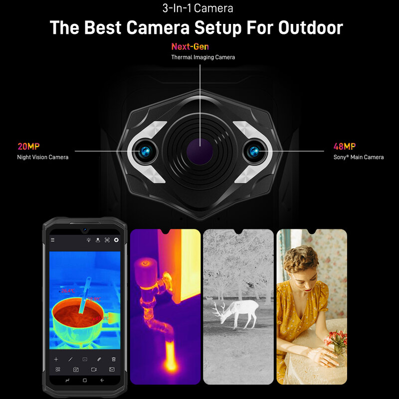 DOOGEE-Cámara de imagen térmica S98 Pro, resistente, para Cellphone®Cellphone Móvil G96 de 48MP, 6,3 pulgadas, 8GB + 256GB, 6000mAh, 33W, carga rápida