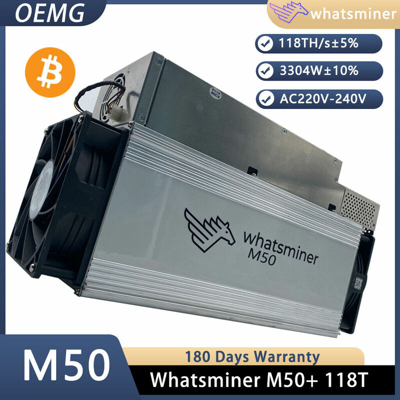 Kaufen Sie 4 und erhalten Sie 2 kostenlose neue Whats miner M50 3304. W SHA-256 BTC Bitcoin Miner Asic Mining Machine