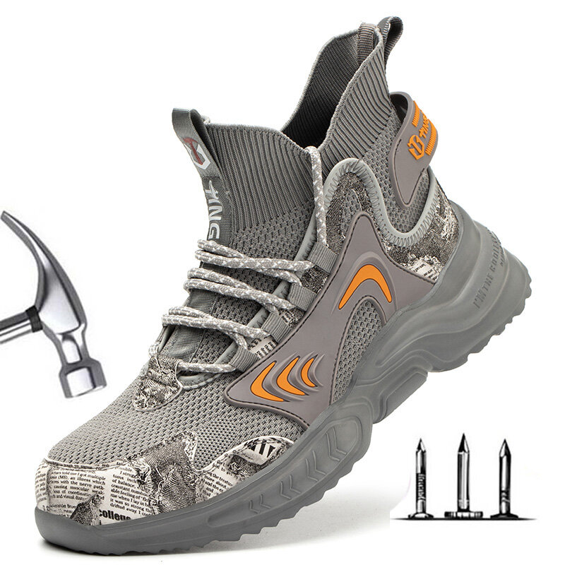 남성용 하이탑 작업 안전 부츠, 경량 스틸 토 작업 신발, 기능성 부츠, 2022 신상 패션
