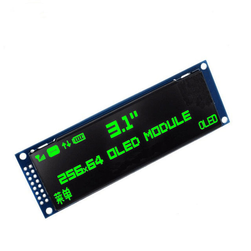 Broche à souder parallèle éventuelles I pour Ardu37C51, écran OLED 3.12 ", pilote SSD1322, 256x64 pixels, bleu, blanc, jaune, vert, 3.12 pouces