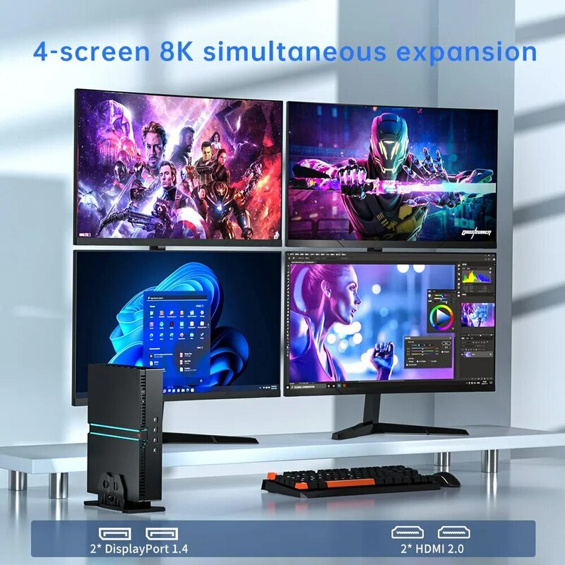 Супер Сделка мини игровой ПК 13-го поколения Intel Core i9-13900F NVIDIA RTX 4070 12G графическая карта 4*8K дисплей Play 3A Game