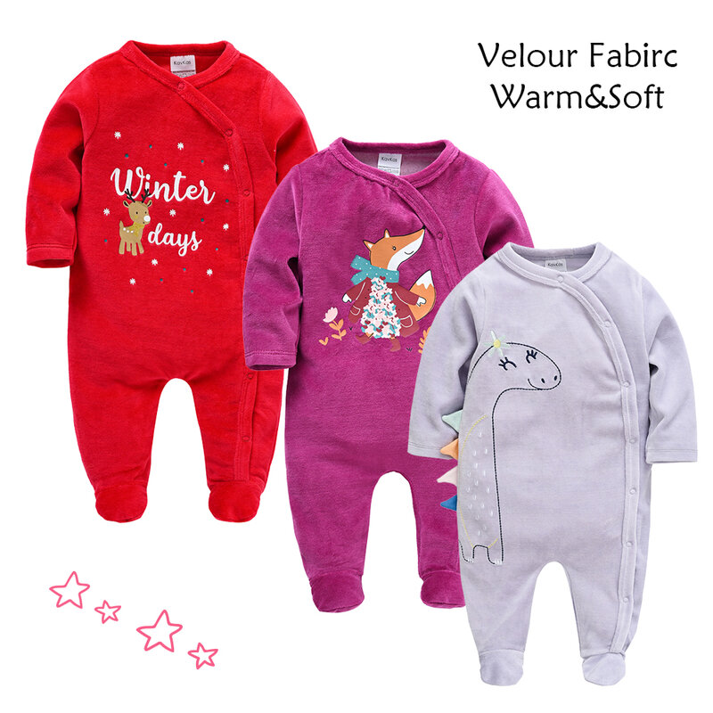 New Winter Baby Rompers Velvet Warm Clothes Boys Pajamas Velour Girls Roupas Kids Menino Overalls Jumpsuit Costumes For 0-12M