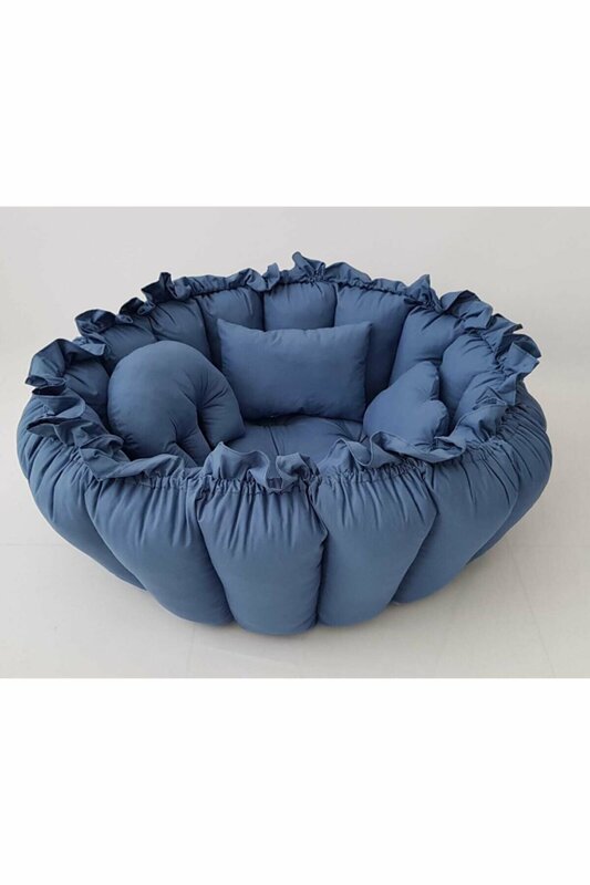 Retractable Sleep Game Cushion Cotton Cloth Anti-Allergic 3 PCs Pillow Set 0-4 Age Washable Stylish Design