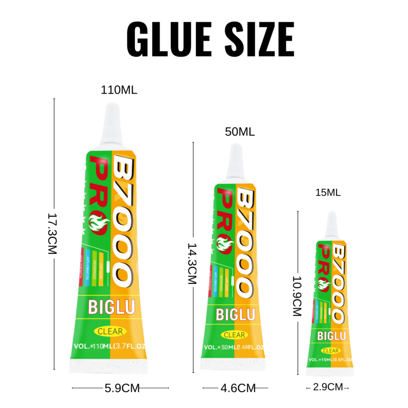 BIGLU B7000 PRO Glue Clear Contact Universal Glass Plastic DIY Phone Repair Adhesive  B-7000 With Precision Applicator