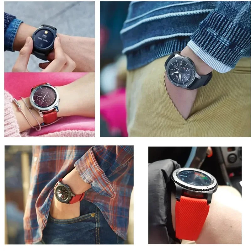 Ремешок силиконовый для Samsung Galaxy Watch 6 Classic 47 Gear S3, браслет для Amazfit GTS 4/2/2e/GTS2/2e/3/Pro Huawei GT4, 22 мм/20 мм
