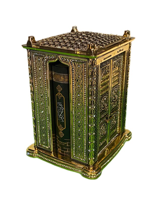 Conjunto de presente de luxo do alcorão, bugiganga do ouro, kaba projeta o jogo do presente do alcorão, jogo islâmico do presente da bugiganga, artigos muçulmanos, produtos muçulmanos, moshaf