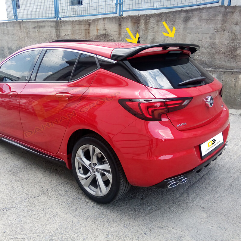 Opel Astra K 2015 - UP OPC 스타일 리어 윙 스포일러 익스텐션 페인트 또는 원시 표면 고품질 유리 섬유 소재 Astra 키트