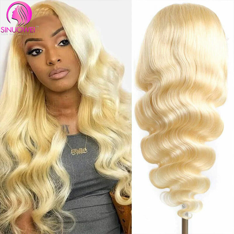 Perruque Lace Front Wig Body Wave Brésilienne, Cheveux Blond Miel, 13x6, HD, pour Femme