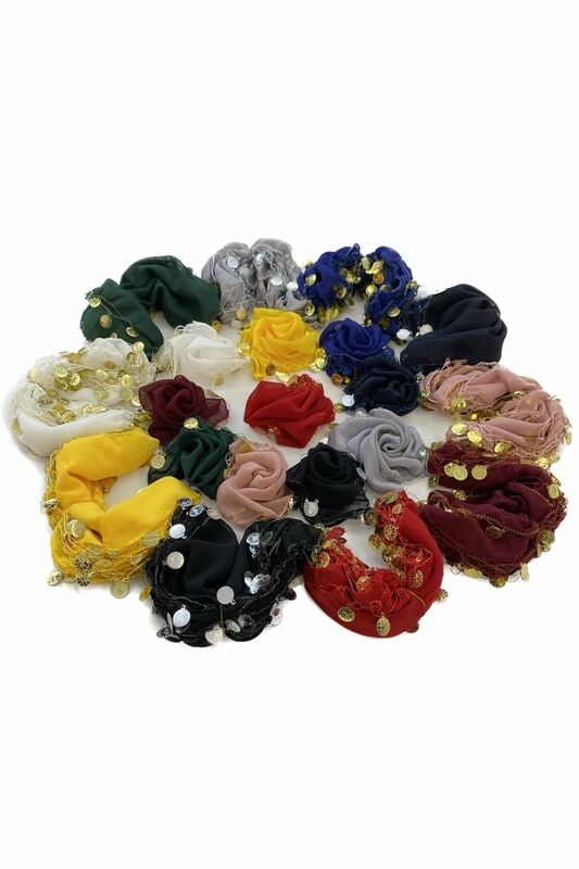Mixed Color Chiffon Bridal Halay Wipes, Gift Handkerchief 10 Pieces