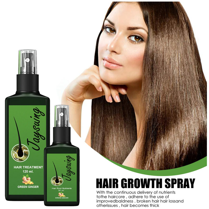 Spray nutritivo efectivo para el crecimiento del cabello, líquido para el crecimiento grueso del cabello, anticaída de jengibre, masaje del cuero cabelludo, Spray de reparación