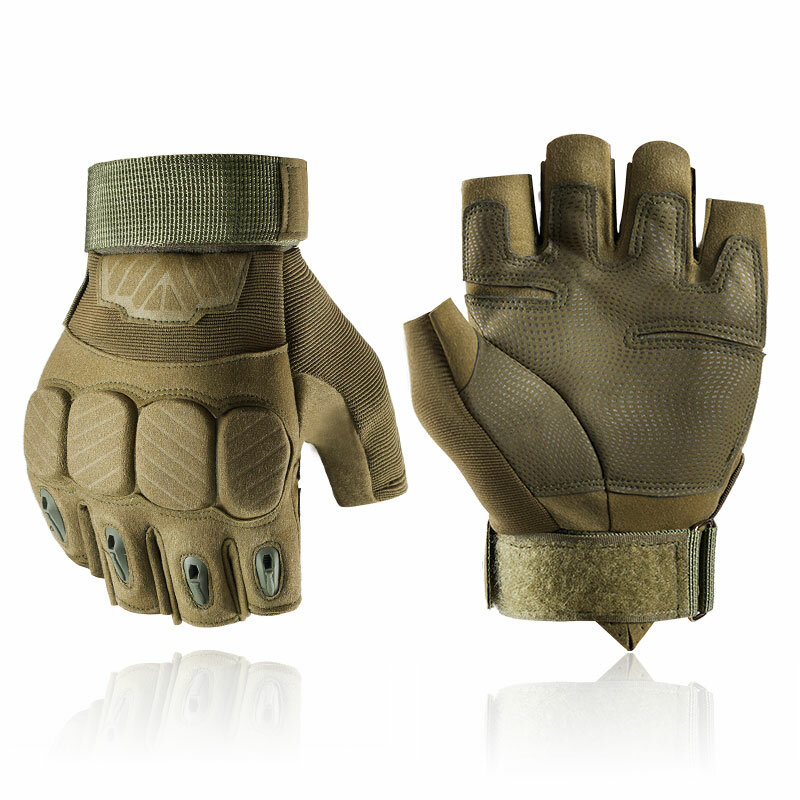 ขี่ถุงมือยุทธวิธีกลางแจ้งการฝึกอบรมกองทัพ Airsoft ถุงมือกีฬา Half Finger ประเภท Men Combat ถุงมือการล่าสัตว์ถุงมือ