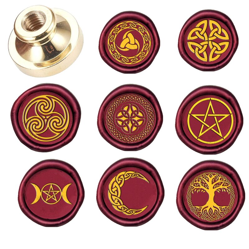 Wax Seal Stamp Brass Head Replacement, Gold, 25mm Copper Seals, wiccan Celtic Knot wax seal Stamp