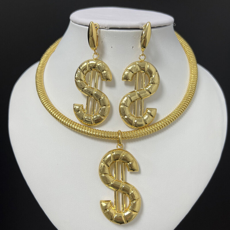 Ensemble de bijoux en pierre pour femmes, collier, boucles d'oreilles, pendentif, couleur or, dubaï, 4 pièces