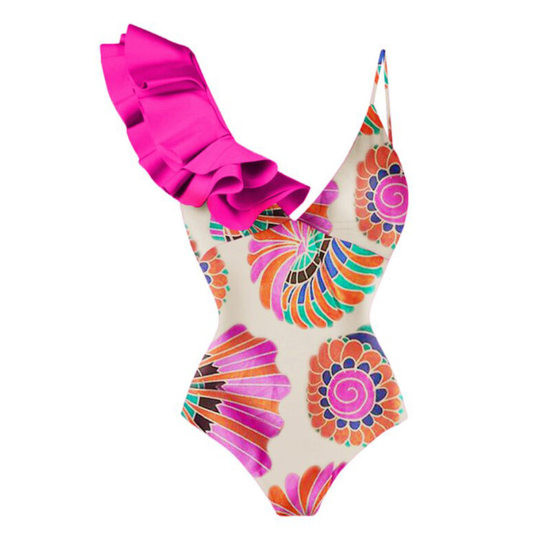 Женский Асимметричный купальник в стиле ретро, праздничное пляжное платье, винтажная юбка, дизайнерский купальный костюм, летняя одежда для серфинга