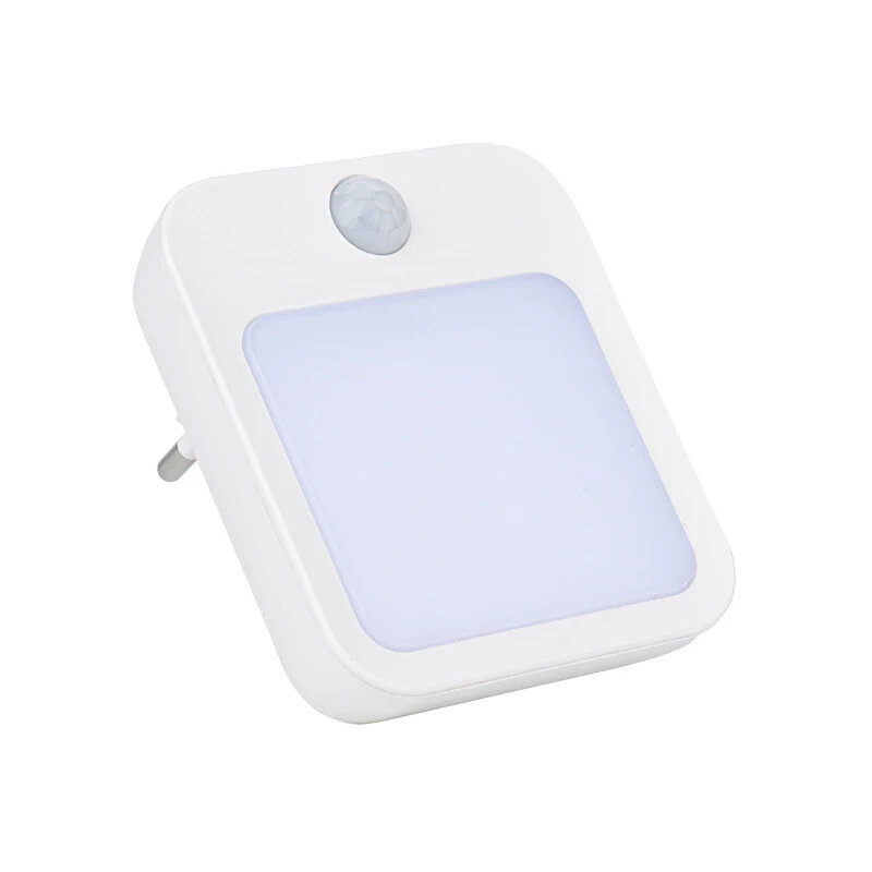 Motion Sensor LED Night Light com EU Plug, Iluminação do armário regulável, lâmpada branca sem fio, mesa de cabeceira, quarto
