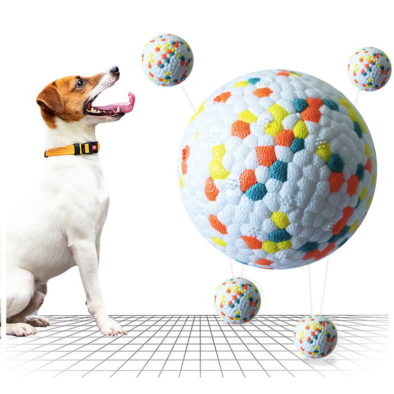 كرة الكلب لعب عالية مرنة خفيفة الوزن الفشار الكرة لدغة مقاومة المولي الحيوانات الأليفة لعبة الكلب الصلبة لعبة الكرة