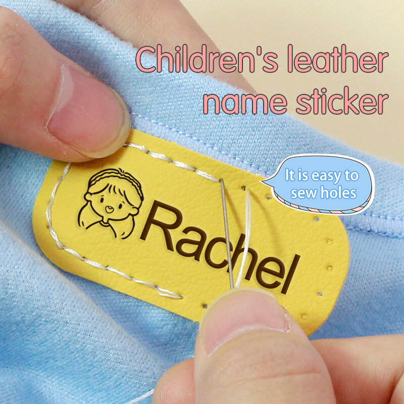 Etiquetas personalizadas de cuero para ropa, etiquetas lavables para planchar, hechas a mano, logotipo de costura, 12 piezas, 24x50MM