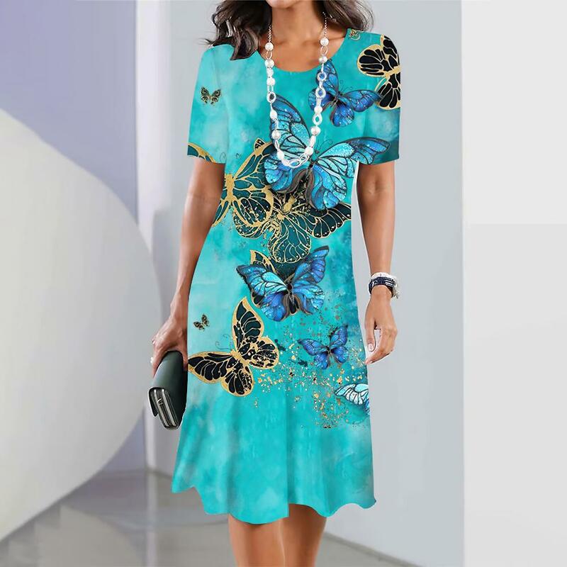 Платья в стиле пэчворк, элегантная повседневная одежда с рисунком манги, летние платья Y2k, модная женская одежда, платья с градиентным принтом