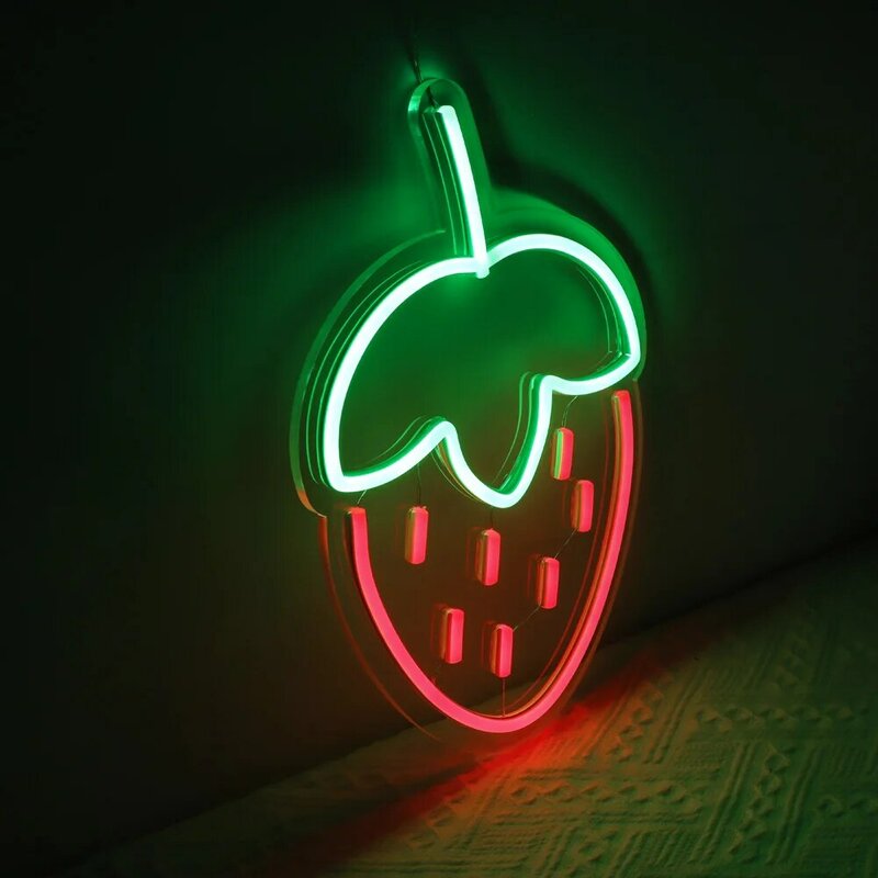 cute strawberry neon sign for Bedroom Living Room Decoration Party Festival