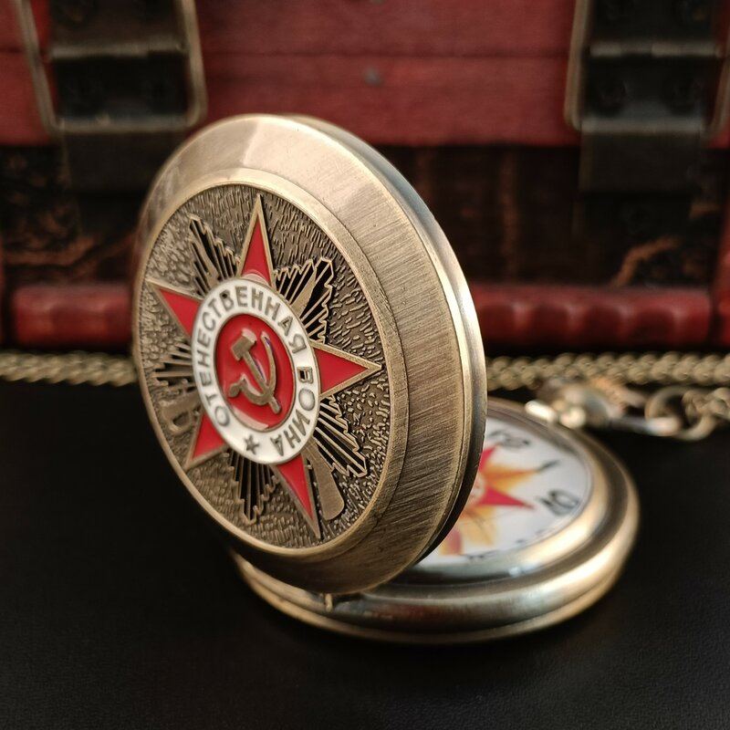 Insignia de martillo de la Unión Soviética de Rusia CCCP Retro, Hoz, reloj de bolsillo, diseño de gancho, URSS, collar, cadena, regalo para hombres y mujeres