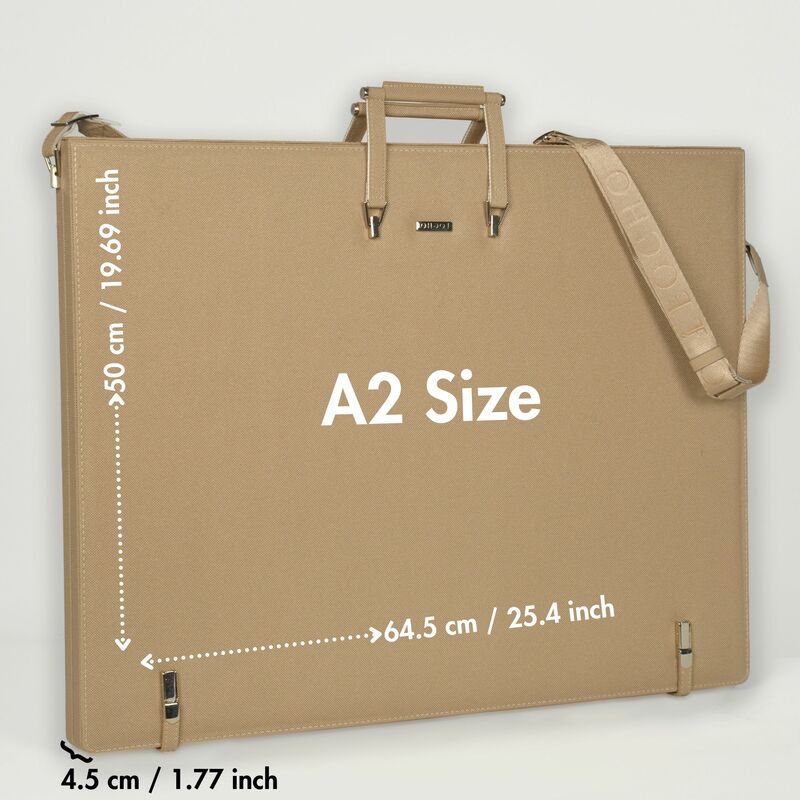 กระเป๋าหนัง A2สำหรับเป็นของขวัญสำหรับจิตรกรแฟ้มเก็บผลงานเครื่องผูกหนังแฟ้มกระเป๋าสำหรับศิลปินอุปกรณ์ศิลปะ