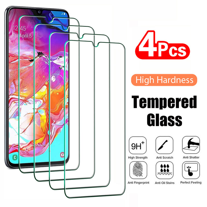 4PCS Tempered Glass For Samsung Galaxy A10 A20 A20E A30 A40 A50 A50S A60 A70 A11 A21 A31 A41 A51 A71 Screen Protector Film Glass