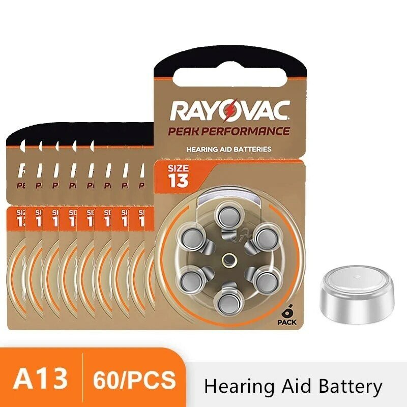 Alat bantu dengar Mini A13 PR48, baterai High Performance RAYOVAC PEAK Zinc Air untuk alat bantu dengar, perangkat pendengar Dropshipping