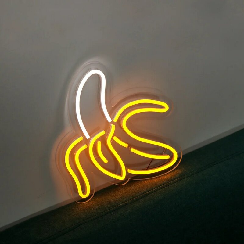 กล้วยรูปทรงยืดหยุ่นนีออน Cursive Handwriting Neon Sign สำหรับผลไม้ Shp