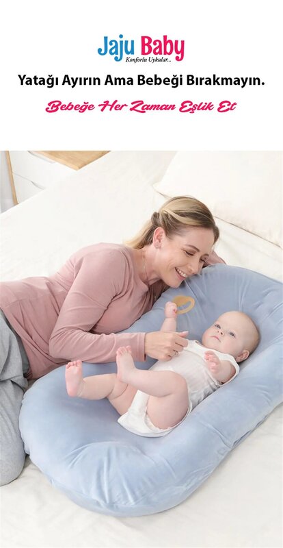 Nid de bébé gonflé bleu fait à la main, accent de bébé de luxe, 70x55 cm, côté des mères