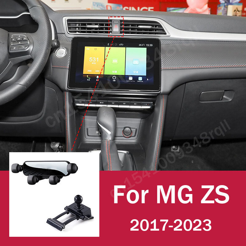 Suporte do telefone móvel do carro da gravidade, montagem do suporte do telefone celular, acessórios para o motor MG, MG ZS ZST, 2023, 2022, 2021, 2020, 2019, 2018, 2017