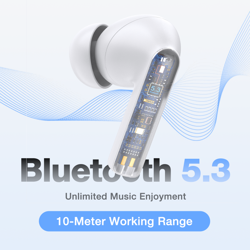 Bezprzewodowe słuchawki douszne 1Hora Bluetooth 5.3 z mikrofonem Asystent głosowy Kompatybilne sterowanie dotykowe z laptopem Samsung Xiaomi AUT206