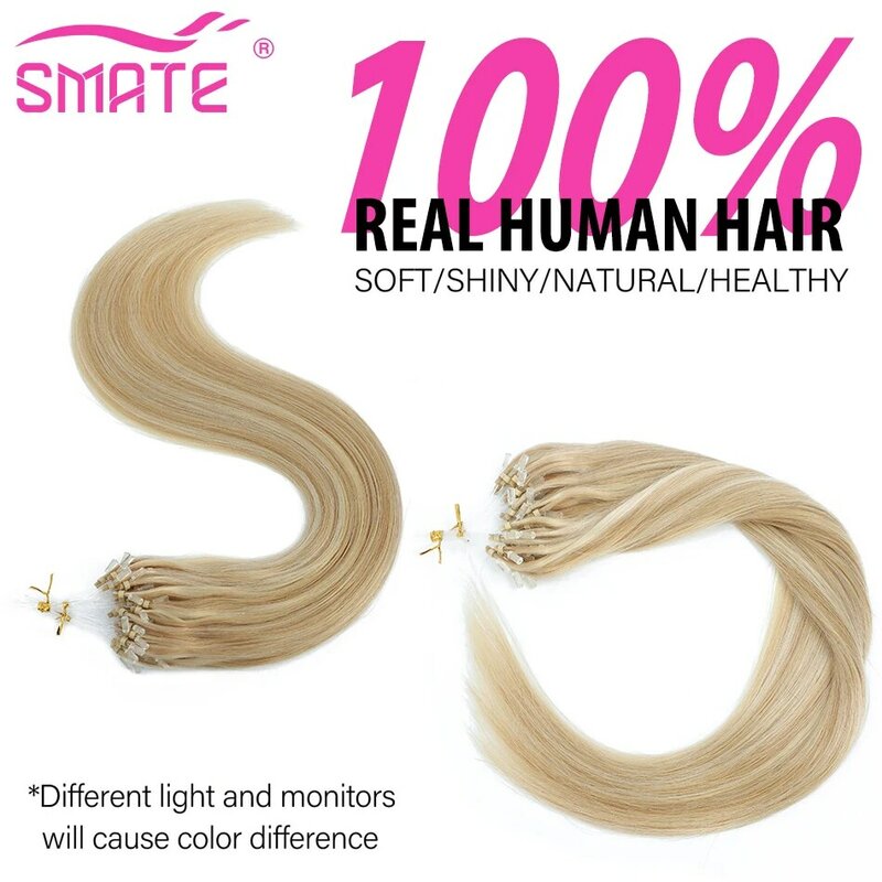 Straight Micro Loop Hair Extensions Remy Human Hair Extension 1G/strand 50 100 Strands Keratin Capsule Natural Hair 12-26 Inch