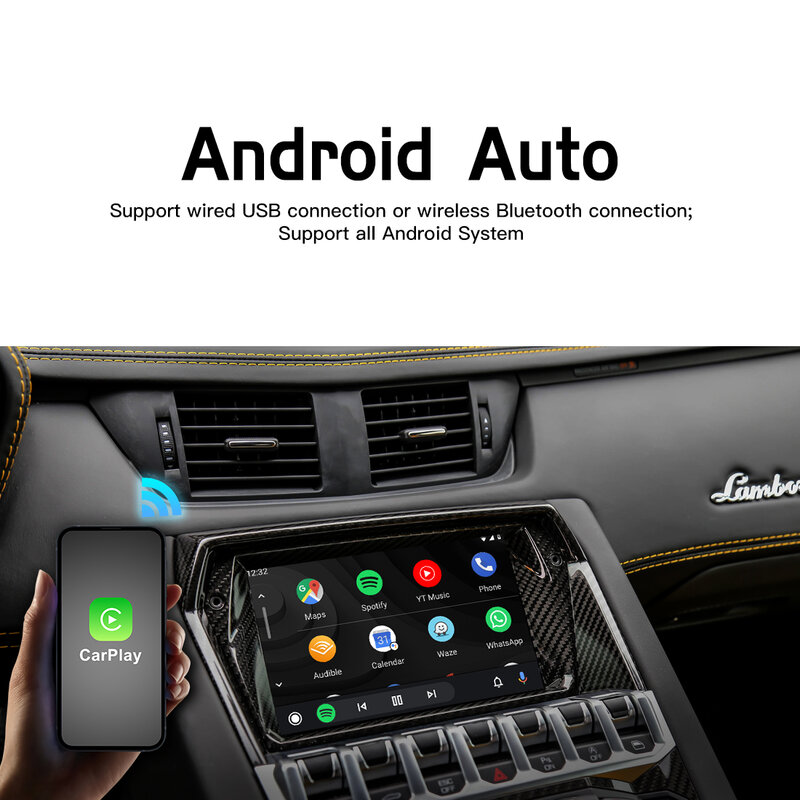 Không Dây Apple Carplay Nâng Cấp Cho Xe Lamborghini Huracan Aventador Với MMI3G Android Tự Động Mirroring Mô Đun Xe Chơi Bộ Giải Mã Hộp