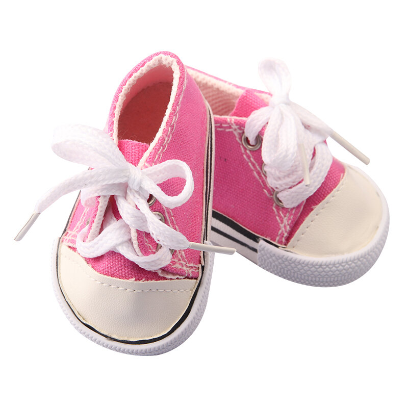 7 cm lona boneca sapatos para 18 Polegada boneca americana 11 cores pano sapatos de boneca botas tênis para 43 cm bebê recém nascido & og menina boneca