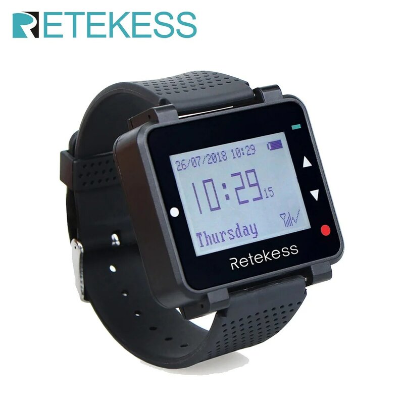 Retekess-reloj receptor inalámbrico T128, sistema de llamadas de camarero, 433,92 MHz, para equipo de restaurante, narguile, cafetería, Bar, Hotel y Club