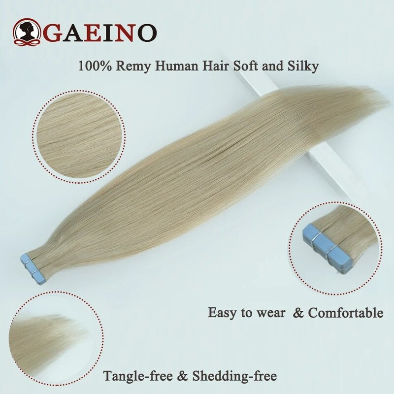 Plester lurus dalam ekstensi rambut rambut manusia Remy rambut 14-26 inci pita rambut pirang dalam ekstensi rambut untuk Salon 2.0g/PC
