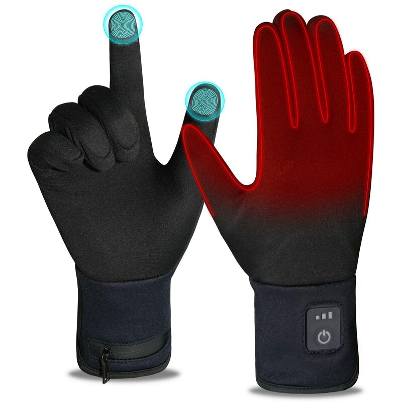 С сенсорным экраном для мужчин и женщин, перезаряжаемые тонкие лыжные перчатки с подогревом