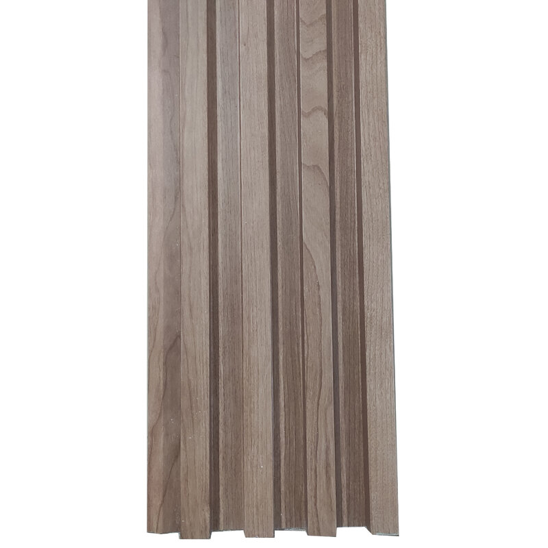WOOD COLOR SOLID WPC FLUTED PANEL 150*18MM INTERIOR DECORATION HOUSEHOLD RECEPTION DECORATE BOARD