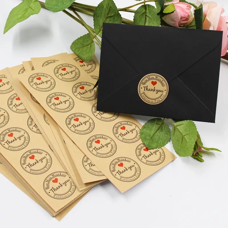 500PCS Custom Stickers DIY Your Own Labels Wedding Birthday Gift Box Stickers Custom Company Logo 3-10CM Personalized Stickers