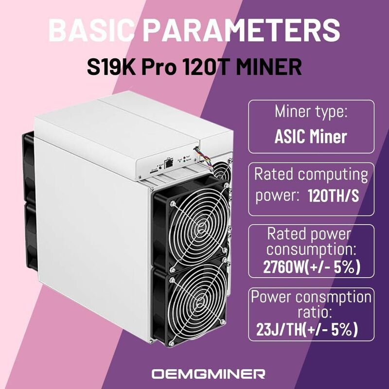 Antminer S19k pro 120th 2760W Asic Miner, Bitmain Crypto BTC Bitcoin Miner, V3 GET 1 FREE BRAND NEW