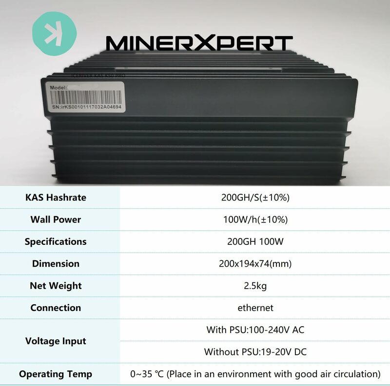 ICERIVER-KS0 Pro KAS Mineiro Kaspa Mining Machine, 200 G/s, 100W Asic Mining Crypto Asic Miner, comprar 7, marca livre, novo