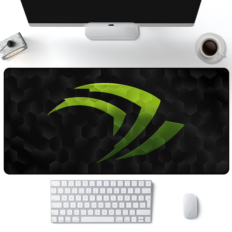 Nvidia-alfombrilla de ratón grande para Gaming, alfombrilla de silicona XXL para ordenador de oficina y escritorio