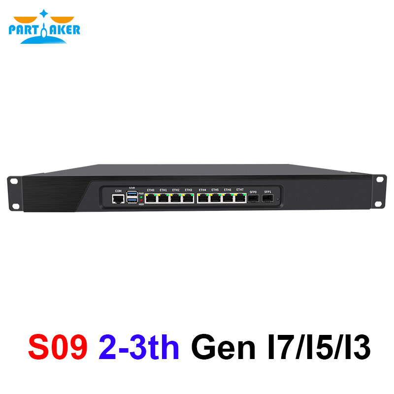 1U perangkat keras Firewall Core i5 2520M i7 3520M i3 3110M Server Firewall dengan 8 Intel Gigabit NICs 2 SFP pfSense OPNsense AES-NI