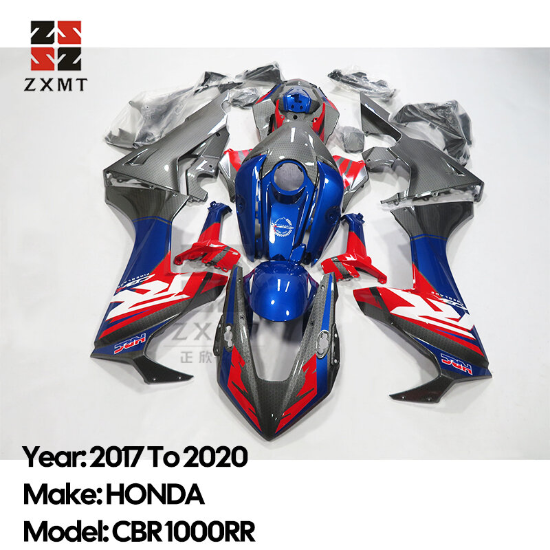 ZXMT Fireblade HRC Motorcycle ABS Plastic Bodywork Full Fairing Kit untuk 2017-2020 Honda CBR1000RR Honeycomb Serat Karbon