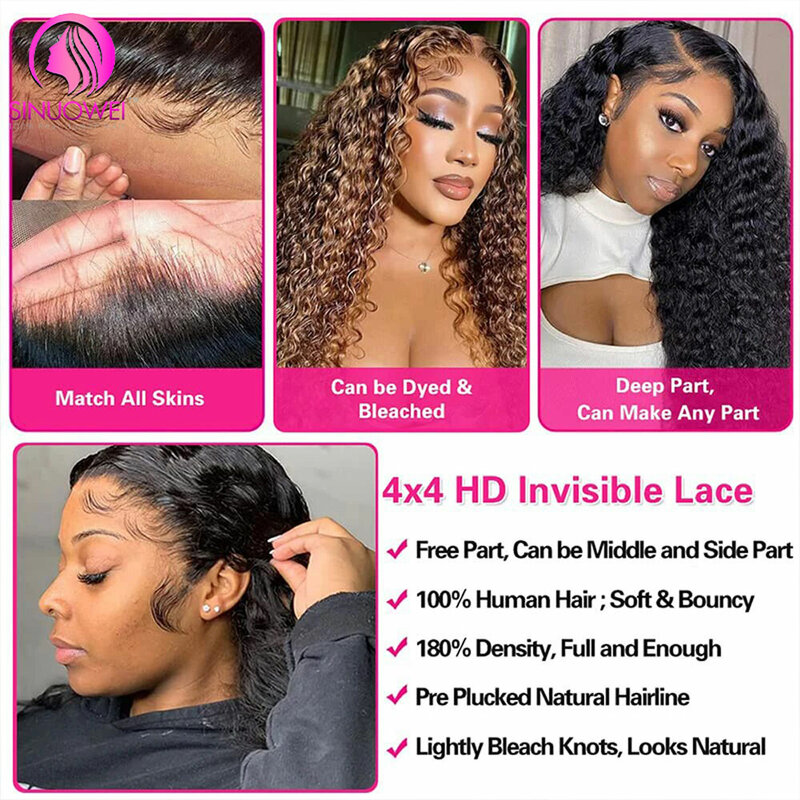 13X4 Water Wave Glueless Pruik Pre-Cut Hd Lace Pruik Voor Zwarte Vrouwen Krullend Braziliaanse Remy Lace Frontale Human Hair Pruiken