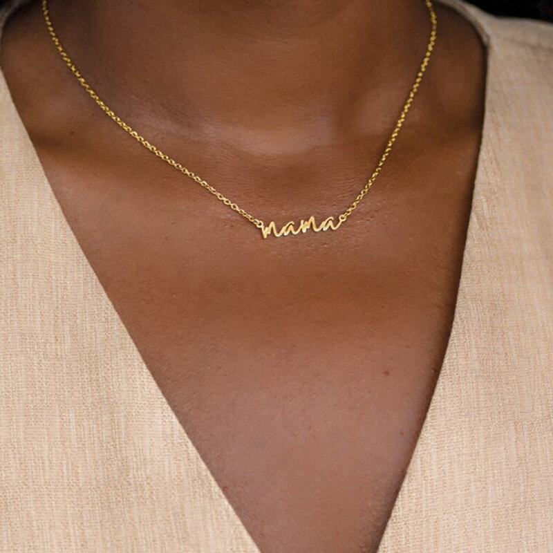 Edelstahl benutzer definierte Name Halsketten mit Herz Vintage Brief Choker Halsketten für Frauen Modeschmuck Valentinstag Geschenke