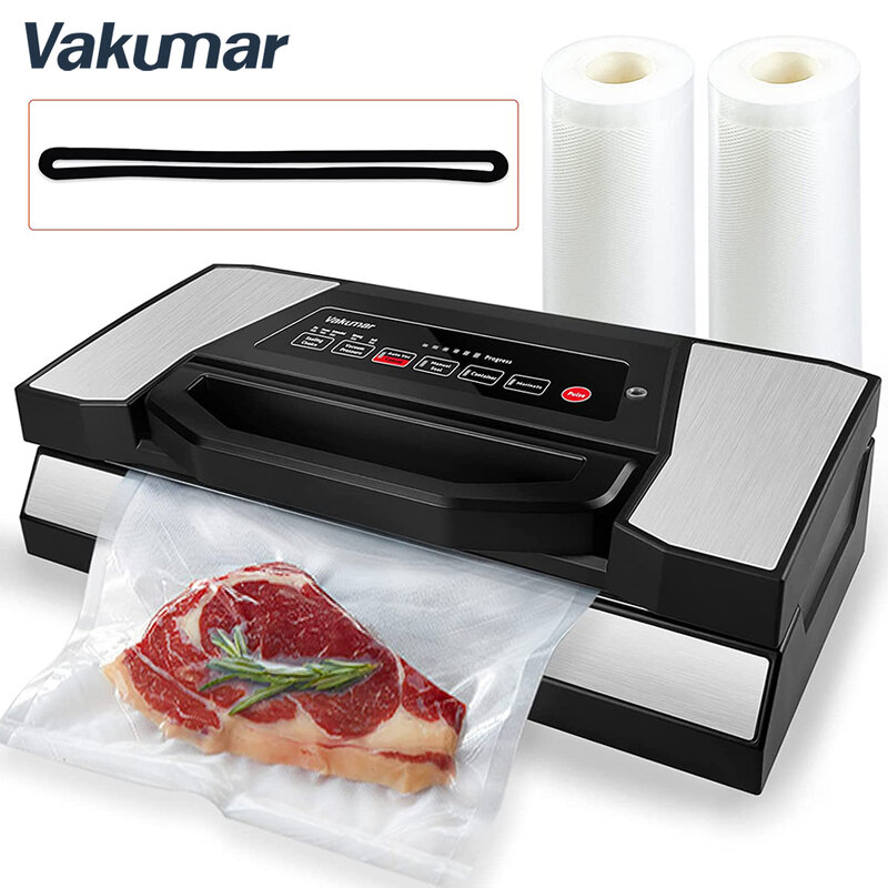 Vakumar VH5180 Keuken Automatische Commerciële Huishoudelijke Food Vacuum Sealer Verpakking Machine Omvatten 2 Rolls Vacuüm Verpakt Zakken