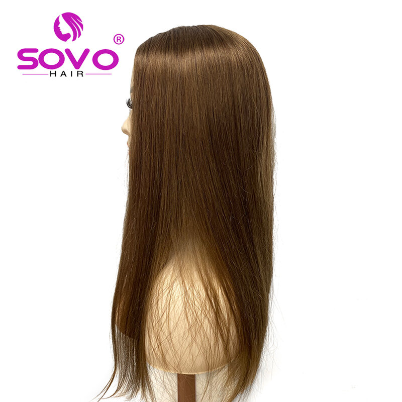 Peruki z ludzkich włosów SOVO peruka z ludzkimi włosami 28 Cal 180 gęstość naturalne włosy 613 blond w kształcie litery U peruki ludzkie włosy dla kobiet